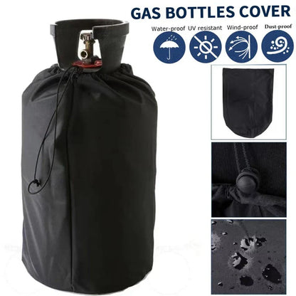 Outdoor 210D Black Oxford Propane Tank Cover – Waterproof, Dustproof Gas Bottle & Stove Protector for Camping