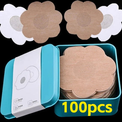 Invisible Nipple Covers - Ultra-Thin Fabric Adhesive Breast Pads for Women, Seamless Everyday Wear