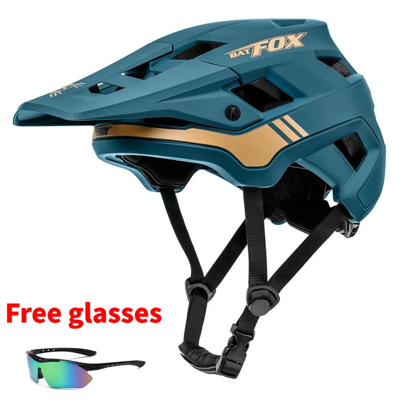 BATFOX Matte Black MTB Bike Helmet – Men's Mountain Bike Cycling Helmet Casco Ciclismo