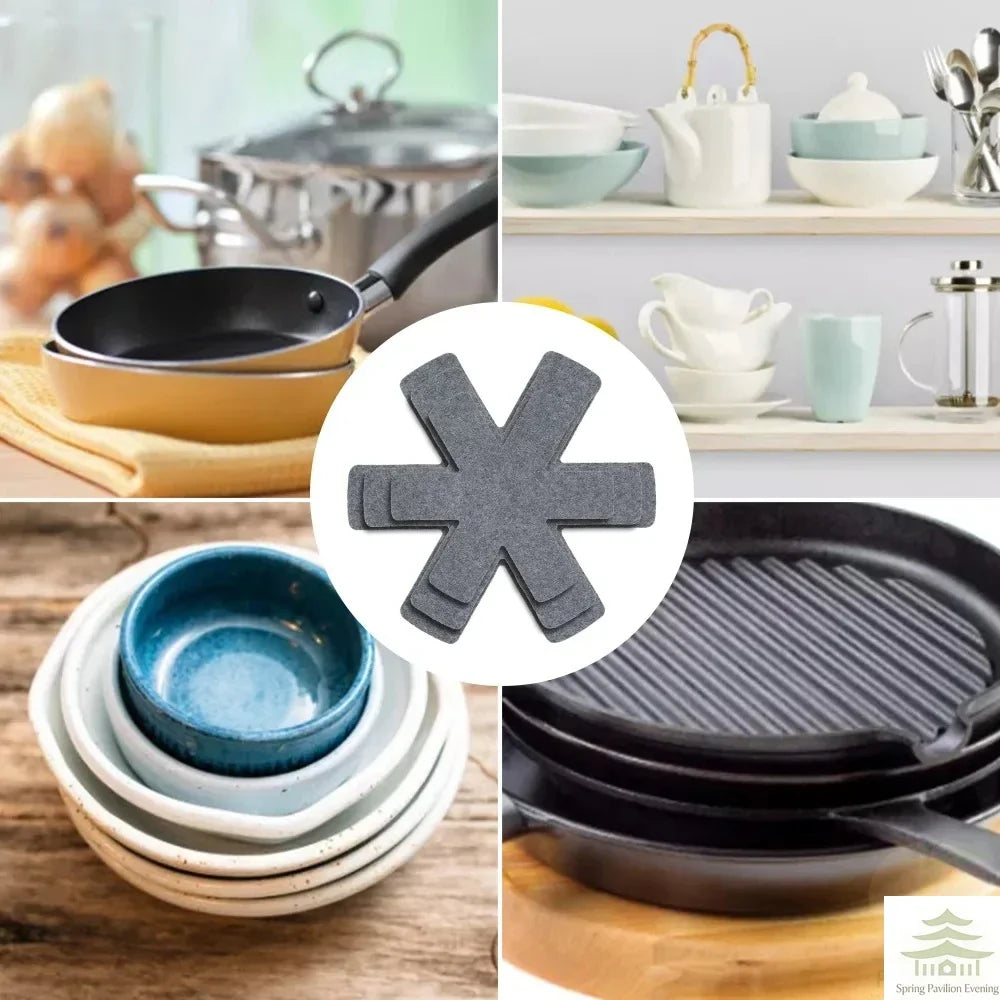 Pot & Pan Protectors Set - 12-Piece Non-Woven Cookware Divider Pads in 3 Sizes
