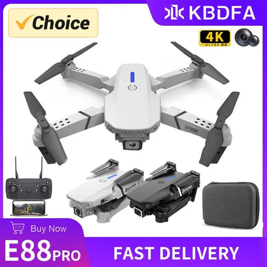 KBDFA 2023 E88 Pro WIFI FPV Drone – 4K/1080P HD Camera, Height Hold, Foldable Quadcopter Helicopter for Kids & Gifts        4o mini