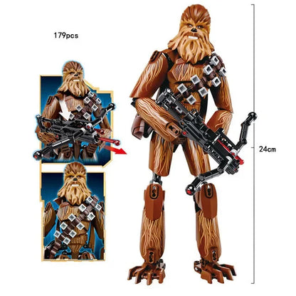 Space Wars Buildable Action Figures — Kylo Ren, Chewbacca, Boba Fett, Jango Fett & General Grievous Toys for Kids (KSZ605/617/326)