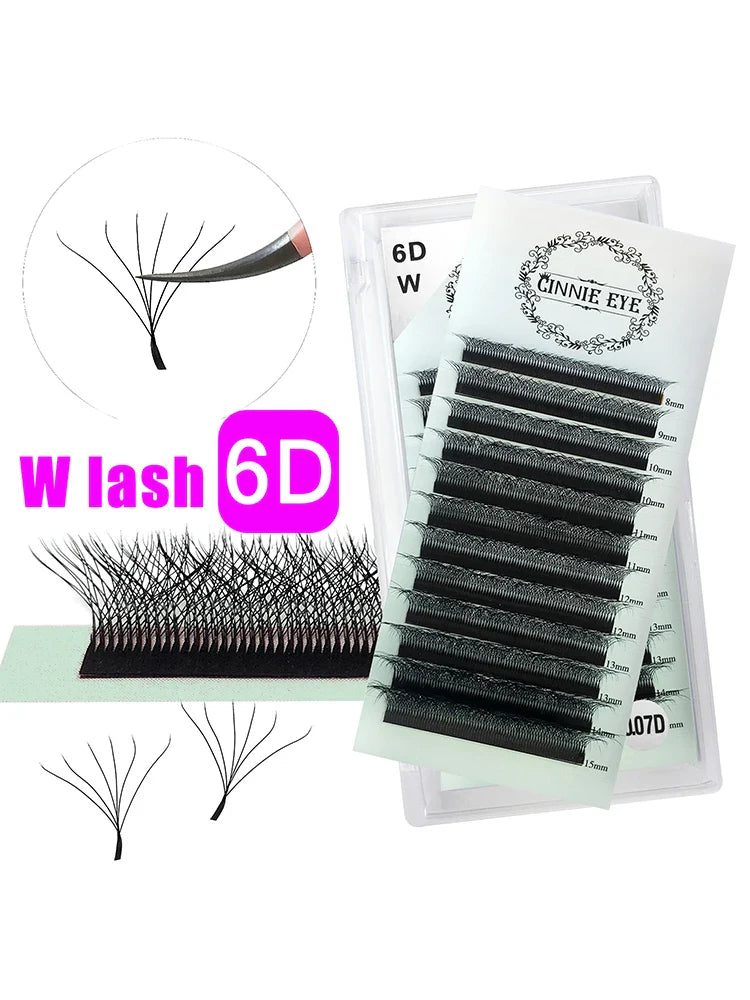 4D-5D W Eyelash Extension – Fluffy Volume Mink & Faux Mink Premade Fans, Dolly Hybrid 3D Lashes