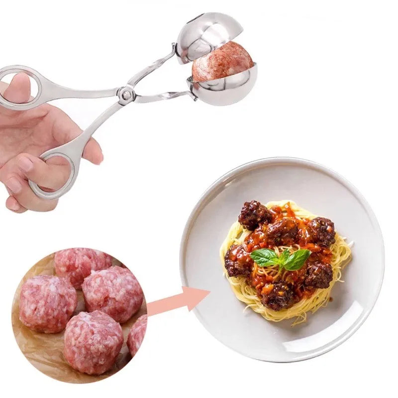 Stainless Steel Meatball Maker Clip | Fish Ball & Rice Ball Mold | Kitchen Forming Tool | Cooking Accessories & Gadgets