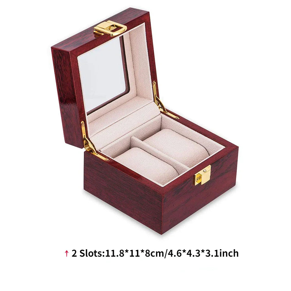 Luxury Wooden Watch Box — 1/2/3/5/6/10/12 Grid Organizer & Holder for Men’s and Women’s Watches, Jewelry Display