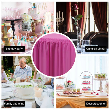 2PCS Disposable Paper Tablecloth & Table Skirt Set – Rectangular Party Table Cover for Events, Weddings & Decorations