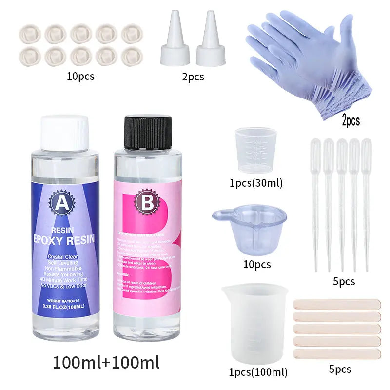 1:1 Crystal Clear Epoxy Resin Kit - High Gloss Bubble Free Art Resin for DIY Casting Coating & Jewelry Making