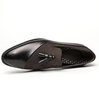 Men’s Business Dress Loafers – Elegant Slip-On Formal Casual Shoes, Tassel Leather Wedding & Party Evening Footwear Fashion