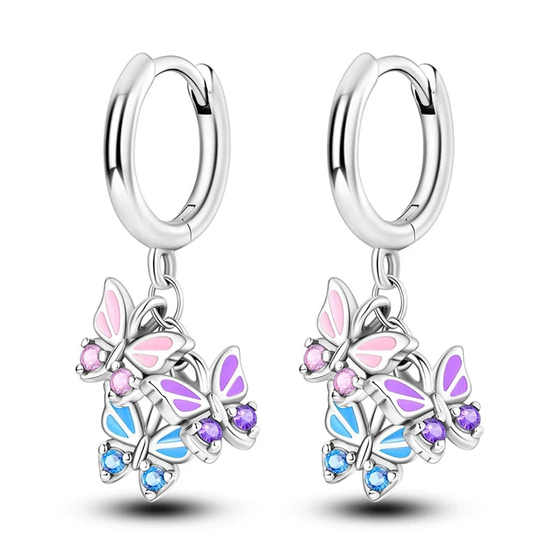 2024 New 925 Sterling Silver Rectangular Hoop Earrings with Zircon - Golden Luxury Wedding Gift for Women