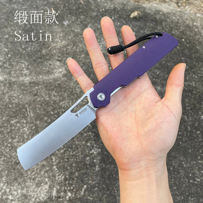 SHOOZIZ XUN120 XUN119 Folding Knife - D2 Steel Flax Handle Outdoor Camping EDC Pocket Tool