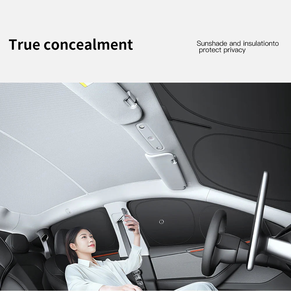 Tesla Model 3/Y Highland Juniper 2026 Side Window Sunshade with Suction Cups – Car Sun Protection Cloth Cover Accessory