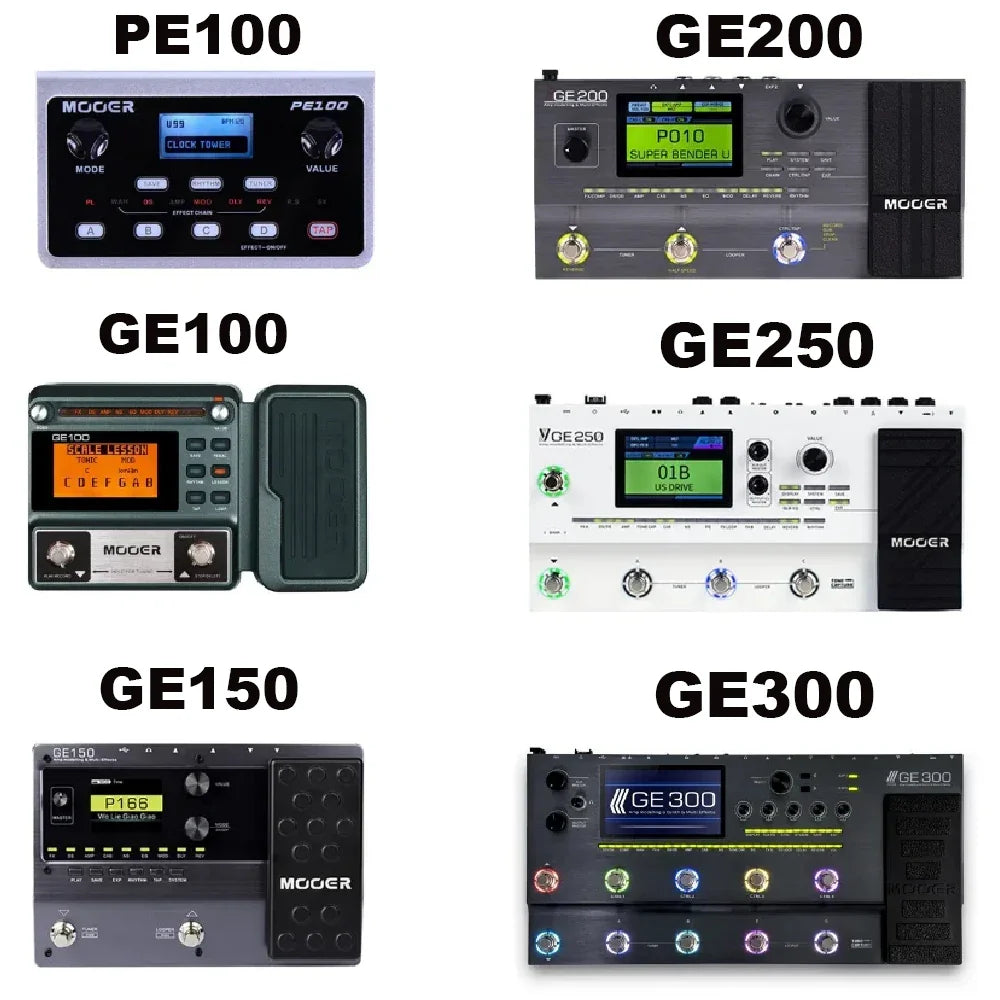 MOOER PE100 Portable Guitar Multi-Effects Processor – 39 Effects, 40 Drum Patterns & 10 Tempo Options
