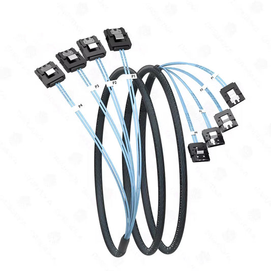 SATA to SATA 7-Pin Cable Set 4/6/8 Pcs – 6Gbps HDD Splitter SAS Cable for Server, 6 Ports/Set