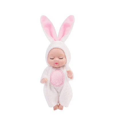 Reborn Baby Doll Kit - 6PCS Mini Sleeping Princess Doll Set with Clothes and Accessories for Kids Gift