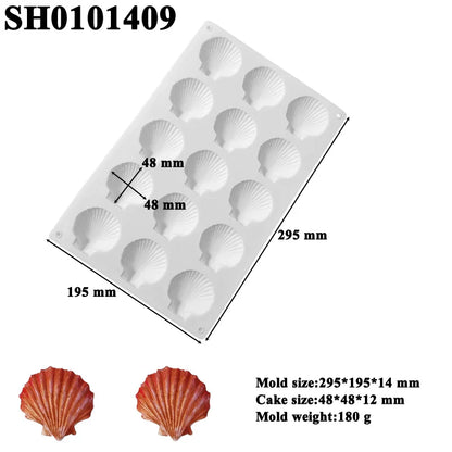 Meibum Marine Theme Silicone Cake Molds – Shell & Pearl Design, Food-Grade Baking & Cake Decorating Tools