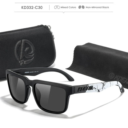 KDEAM Photochromic & Polarized Sunglasses - Category 3 Polarization, Unique Frame Surface Eyewear for Men & Women with Case
