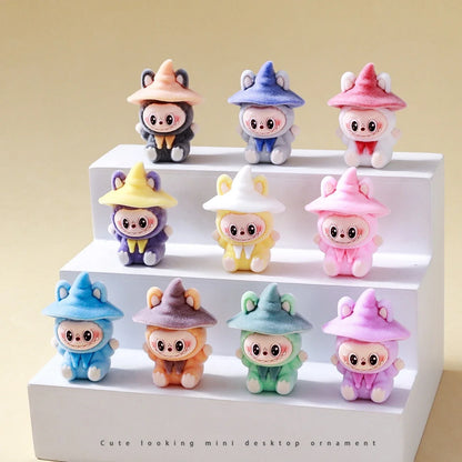 10pcs Babythree Rabbit Anime Flocked Action Figures Decorative Pendant Kawaii Desktop Dolls Toy Gifts