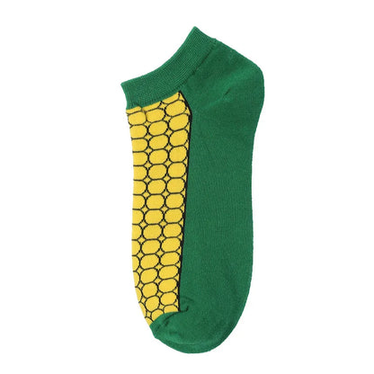 40-Style Colorful Cotton Ankle Socks – Fashion Novelty Short Socks for Men & Women, Funny Animal, Food & Avocado Casual Designs