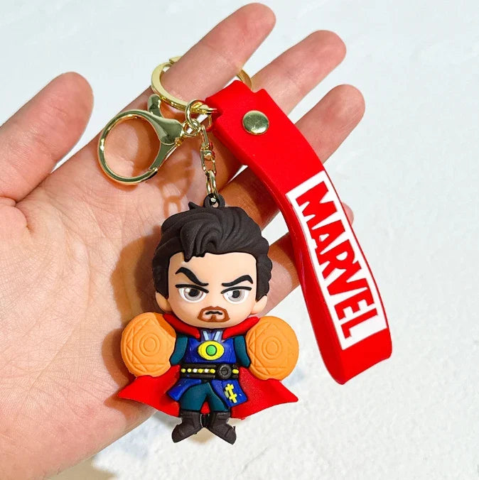 MINISO Marvel Avengers Keychain – Iron Man, Thanos, Loki & Captain America Doll Pendant for Bags & Fans Gift