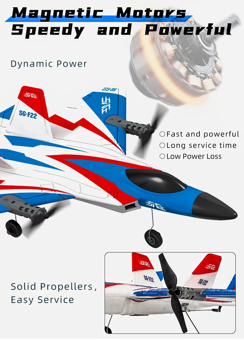 F22 RC Foam Plane – 4-Channel 6G Auto Stabilization with 4K Camera Remote Control Toy