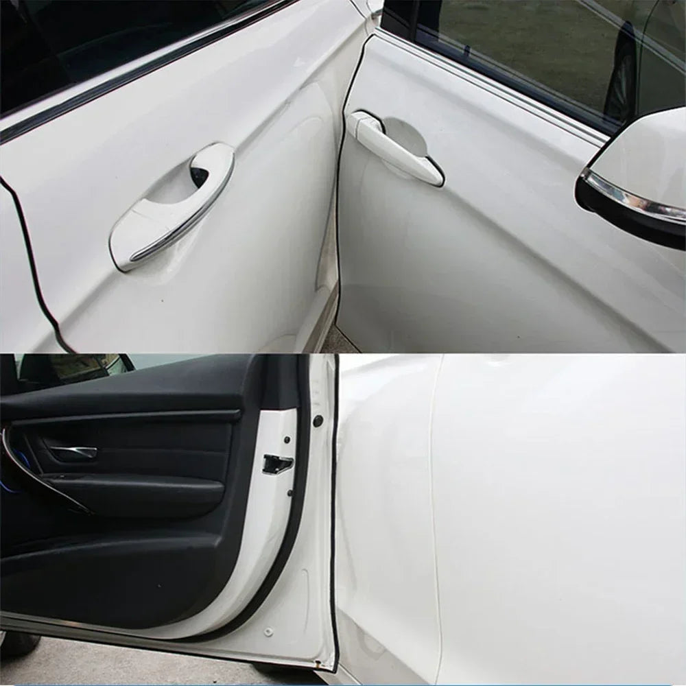 5M Car Door Edge Protector Strip - U Type Rubber Trim Moulding Guard with Adhesive Sealing Tape for Anti-Scratch Vehicle Protection