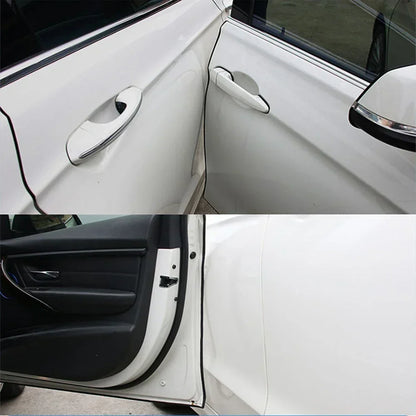 5M Car Door Edge Protector Strip - U Type Rubber Trim Moulding Guard with Adhesive Sealing Tape for Anti-Scratch Vehicle Protection