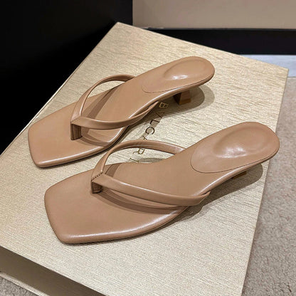 Women's Summer Clip Toe Comfort Slide Sandals – Casual Low Heel Street Style Slippers