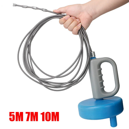 Toilet Sink Drain Unblocker – Handheld Extendable Sewer Pipe Plunger for Bathroom & Kitchen Cleaning (5/7/10m)