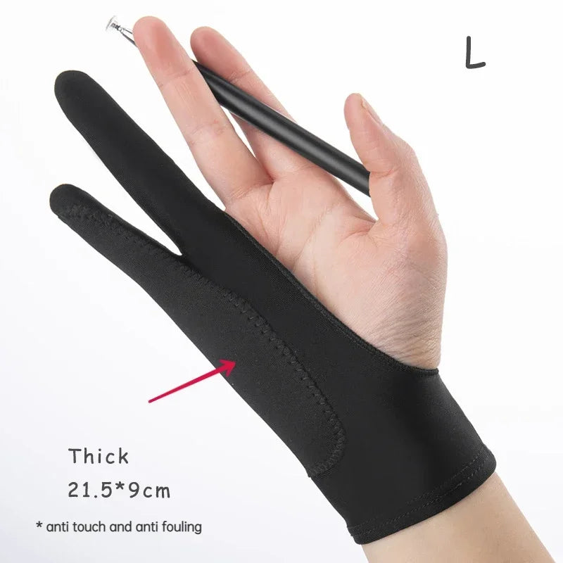 Anti-Touch Two-Finger Hand Gloves for Tablet Drawing & Digital Art - Anti-Fouling, Oil Painting Screen Protection