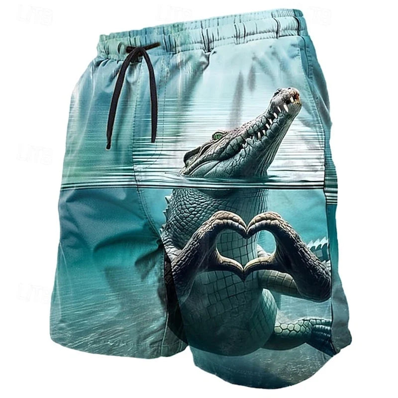Funny Animal 3D Beach Shorts - Unisex Summer Swim Trunks for Kids & Vacation Wear