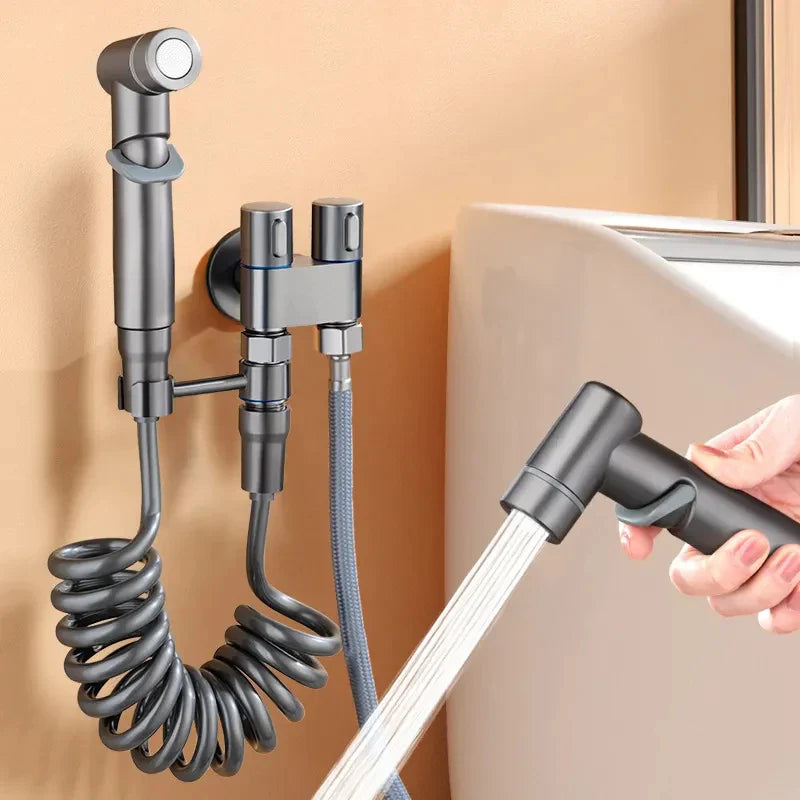 Toilet Cleaning Bidet Sprayer Set - Portable Cold Water Handheld Bathroom Wash for Toilet & Anal Douche Accessories