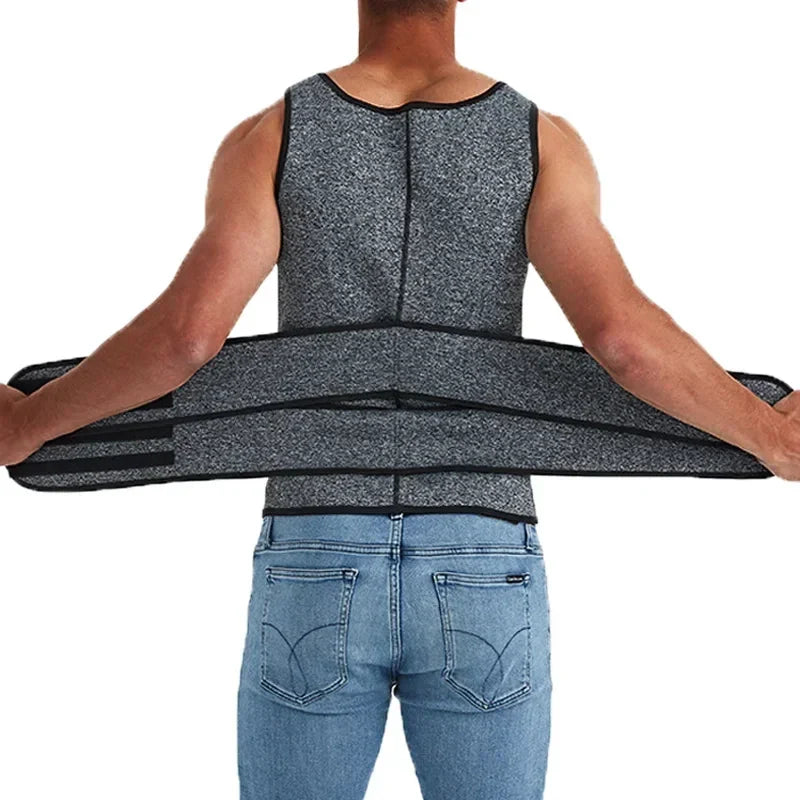 Men’s Body Shaper Waist Trainer Vest – Slimming Sauna Sweat Compression Undershirt, Fat-Burning Workout Shapewear Tank Top