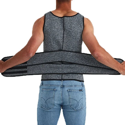 Men’s Body Shaper Waist Trainer Vest – Slimming Sauna Sweat Compression Undershirt, Fat-Burning Workout Shapewear Tank Top