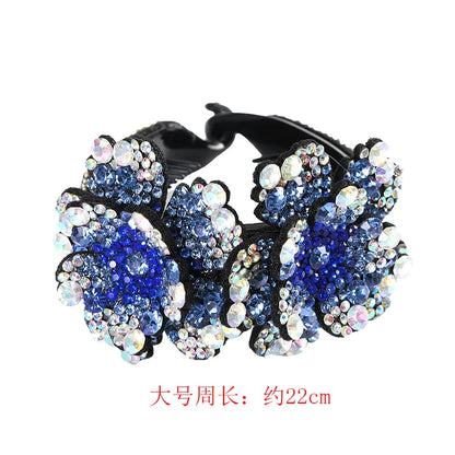 AWAYTR Colorful Crystal Flower Hair Claw – Large Flower Crab Clamp Barrettes, Shark Clip Hair Accessories for Women