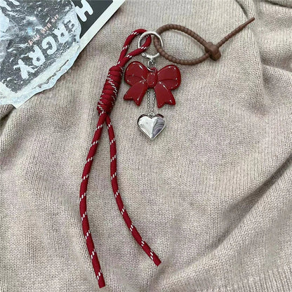 Kawaii Heart Leather Keychain - Trendy Chocolate Pendant Bag Charm Decorative Accessory