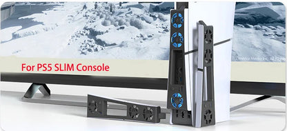 PS5 Slim Gaming Cooling Fan with LED Light – Quiet Efficient Cooling for Disc & Digital Consoles