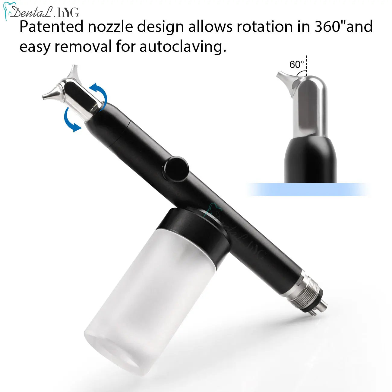 Dental Air Polisher Micro Blaster Aluminum Oxide Sandblasting Gun Machine Dentistry Tool with Water or Dry Mode Polishing System