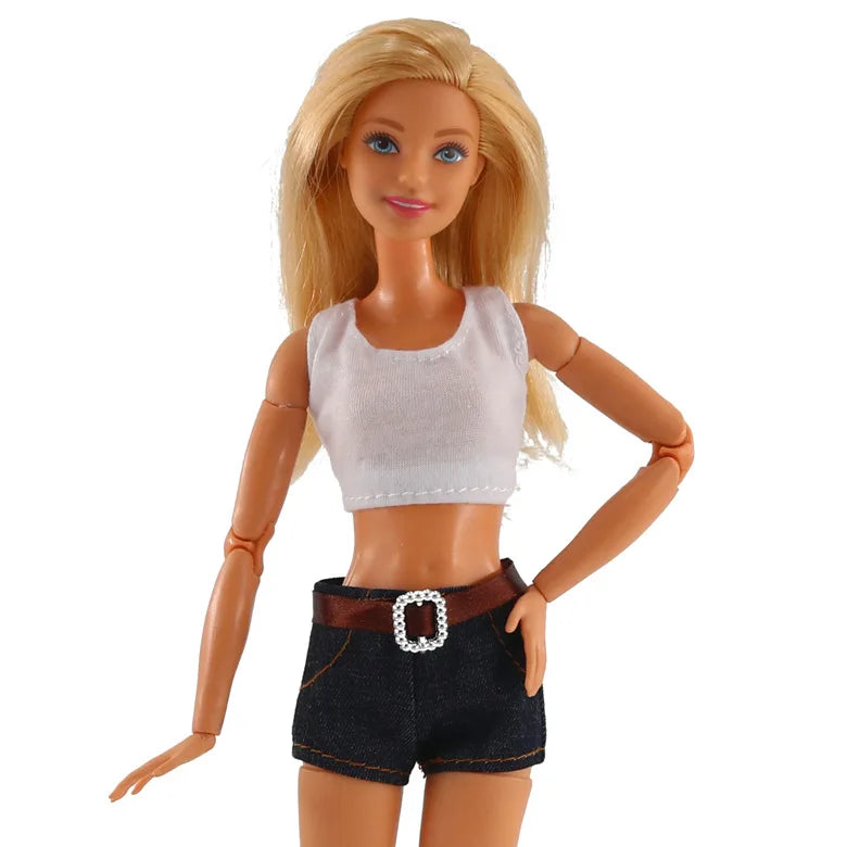 Fashion Doll Clothes for Barbie – Casual Dress, Pants & Trousers Outfit Accessories for Girls Gift Toy