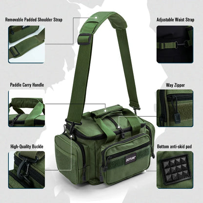Goture Shoulder Crossbody Fishing Bag - Durable 600D Oxford Fabric, Men High Capacity Storage for Outdoors