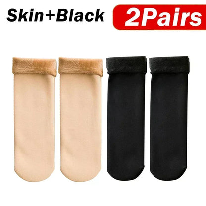 5 Pairs Women’s Winter Thick Thermal Socks — Warm Cashmere Wool Nylon Short Socks for Snow, Boots & Home