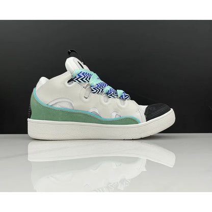 Unisex Leather Lace-Up Sneakers - Retro Casual Sports Shoes with Dad Shoe Style