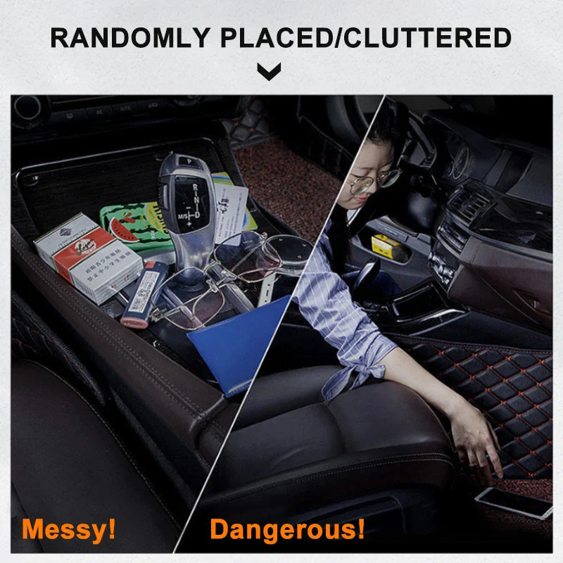 SEAMETAL Car Seat Back Storage Bag – PU Leather Auto Organizer with Tissue Box, Multifunctional Car Storage Accessory