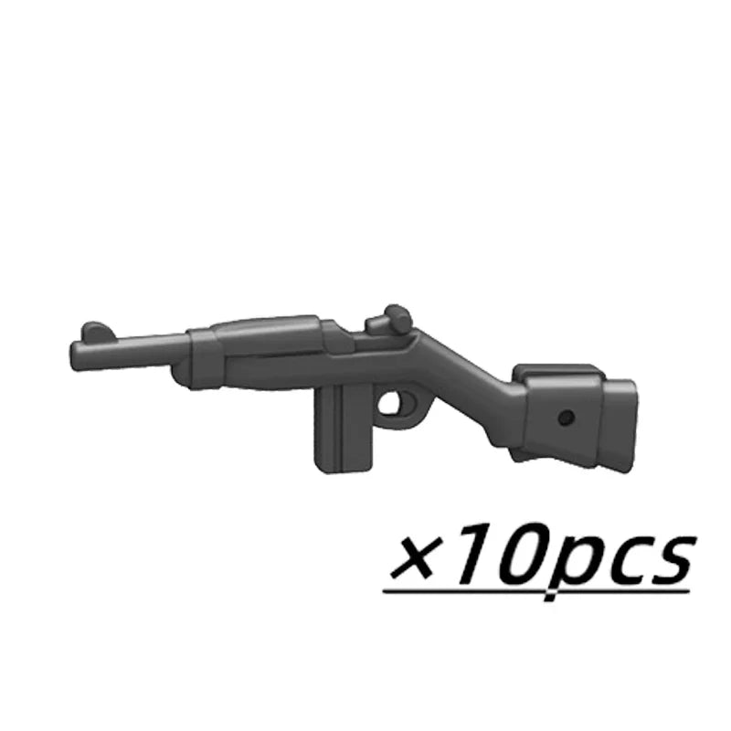 Military Soldier Building Block Figures - MOC Army Weapons Set with Rifles, Rocket Launcher & Mini Gun Toy Gift
