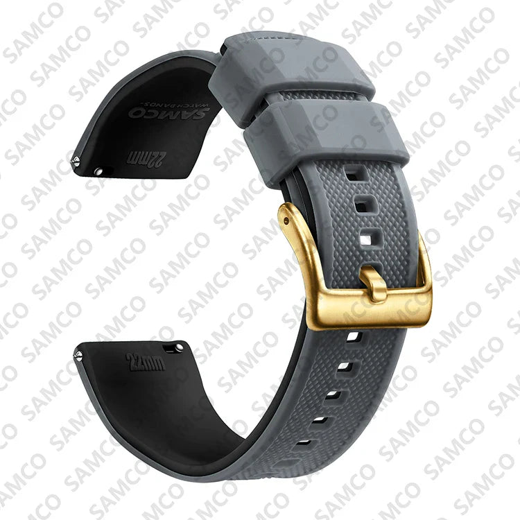 Premium Silicone Watch Band – Quick Release Rubber Strap, 18mm 20mm 22mm Replacement Watchband