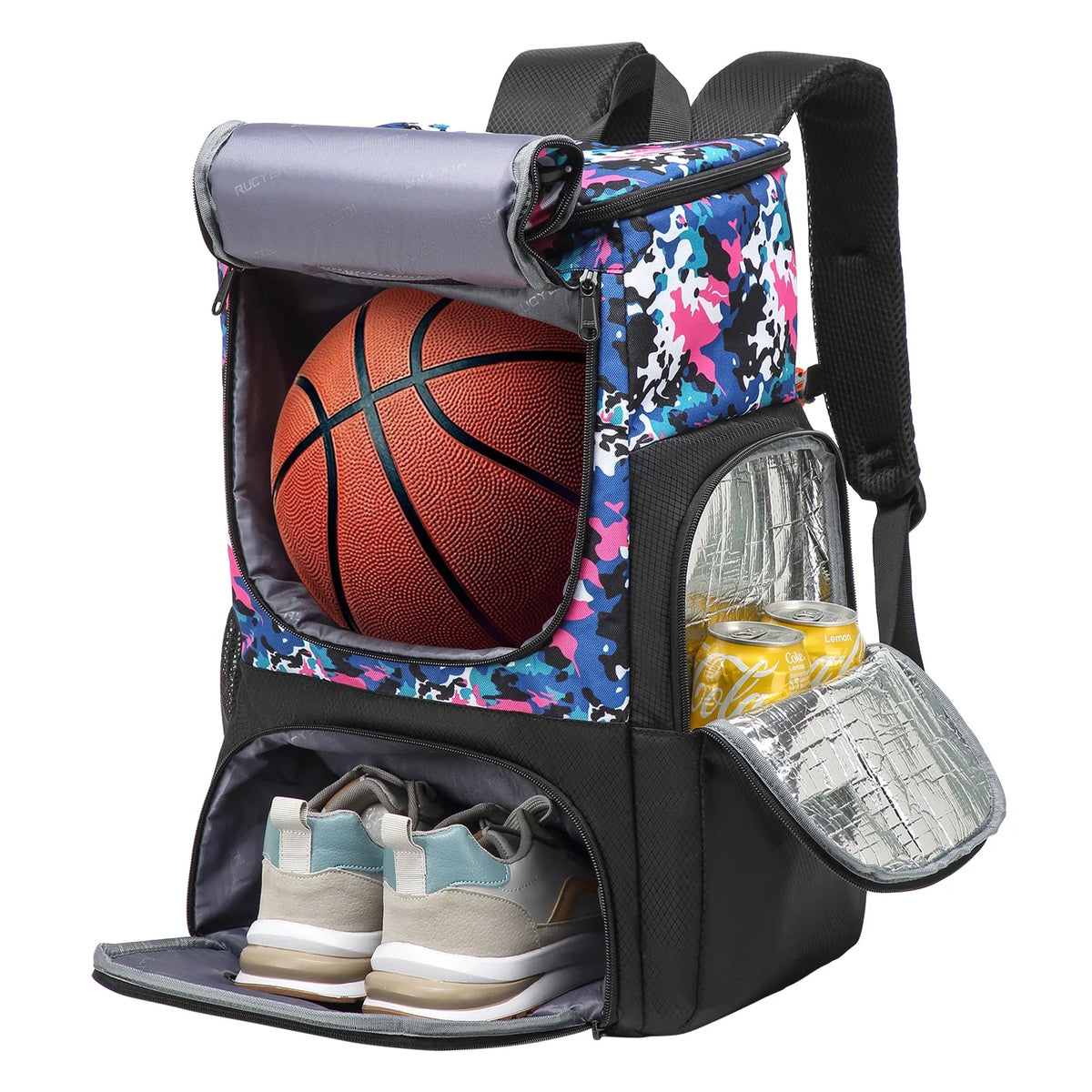 Basketball Sports Backpack - Multi-Sport Storage Bag with Separate Shoe Compartment for Training and Outdoor Use