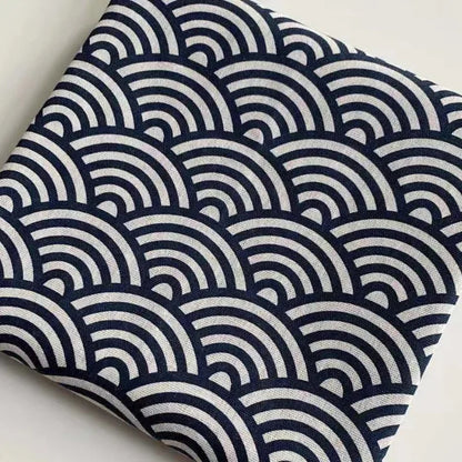 150x50cm Cotton Linen Blue Retro Fabric – Handmade DIY Material for Tablecloths, Curtains, Bento Bags & Storage Bags