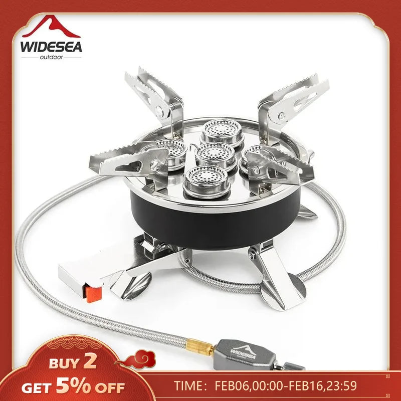 Widesea Camping Tourist Burner 8800W Gas Stove Cookware - Portable Furnace for Picnics & Barbecues - Outdoor Recreation Supplies