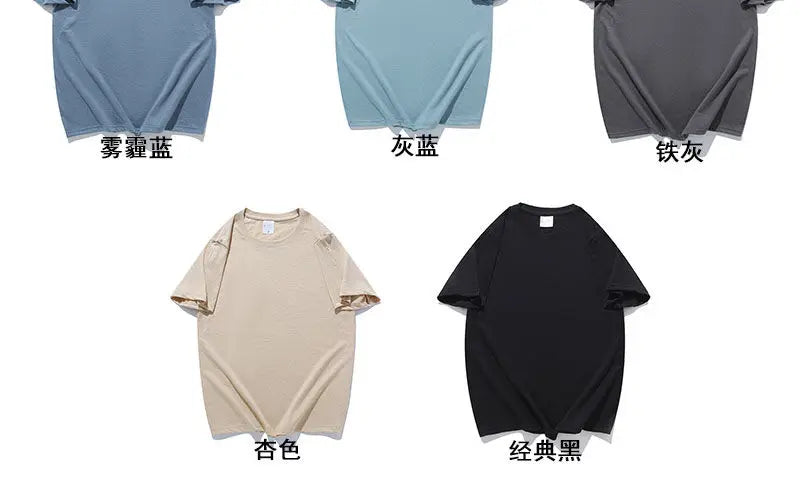 100% Cotton Unisex T-Shirt – Solid Color O-Neck Short Sleeve Tops for Men & Women, Summer Korean Loose Fit M-4XL