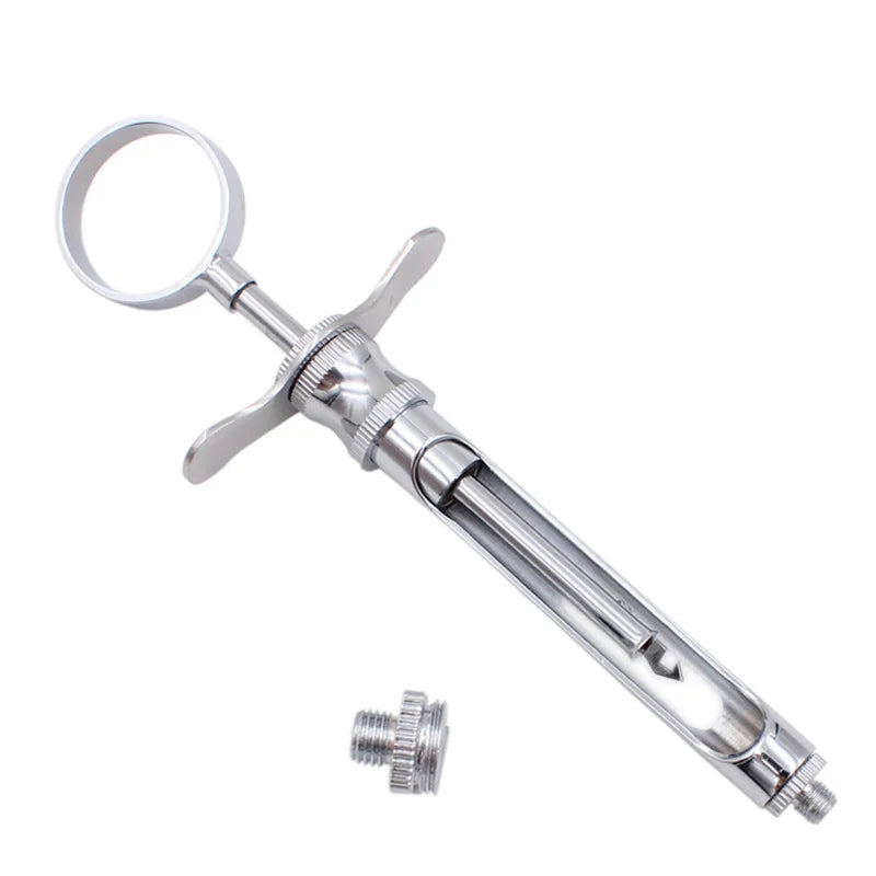 Dental Stainless Steel Syringe – Anesthesia Aspirating Injector Tool for Dentist Surgical Procedures