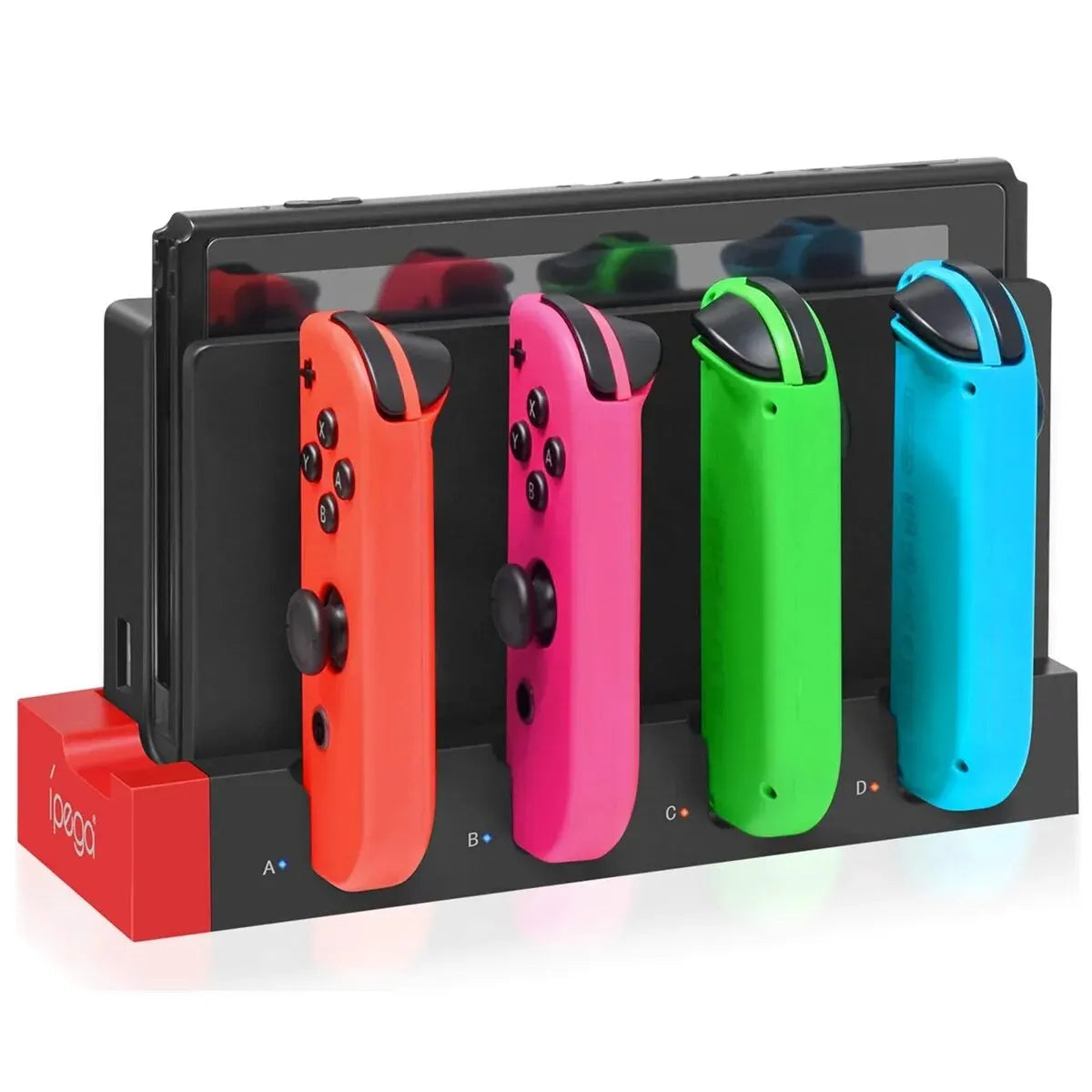 IPEGA PG-9186 Joycon Charging Dock Station for Switch & OLED – Charges Up to 4 Controllers, Compatible with All Models